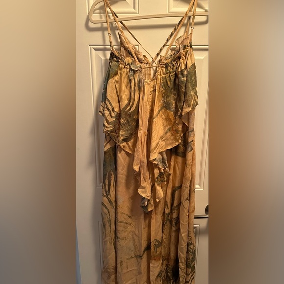 Tahnee Kelland for Anthropologie Strappy Midi Dress neutral motif XS - Picture 7 of 7